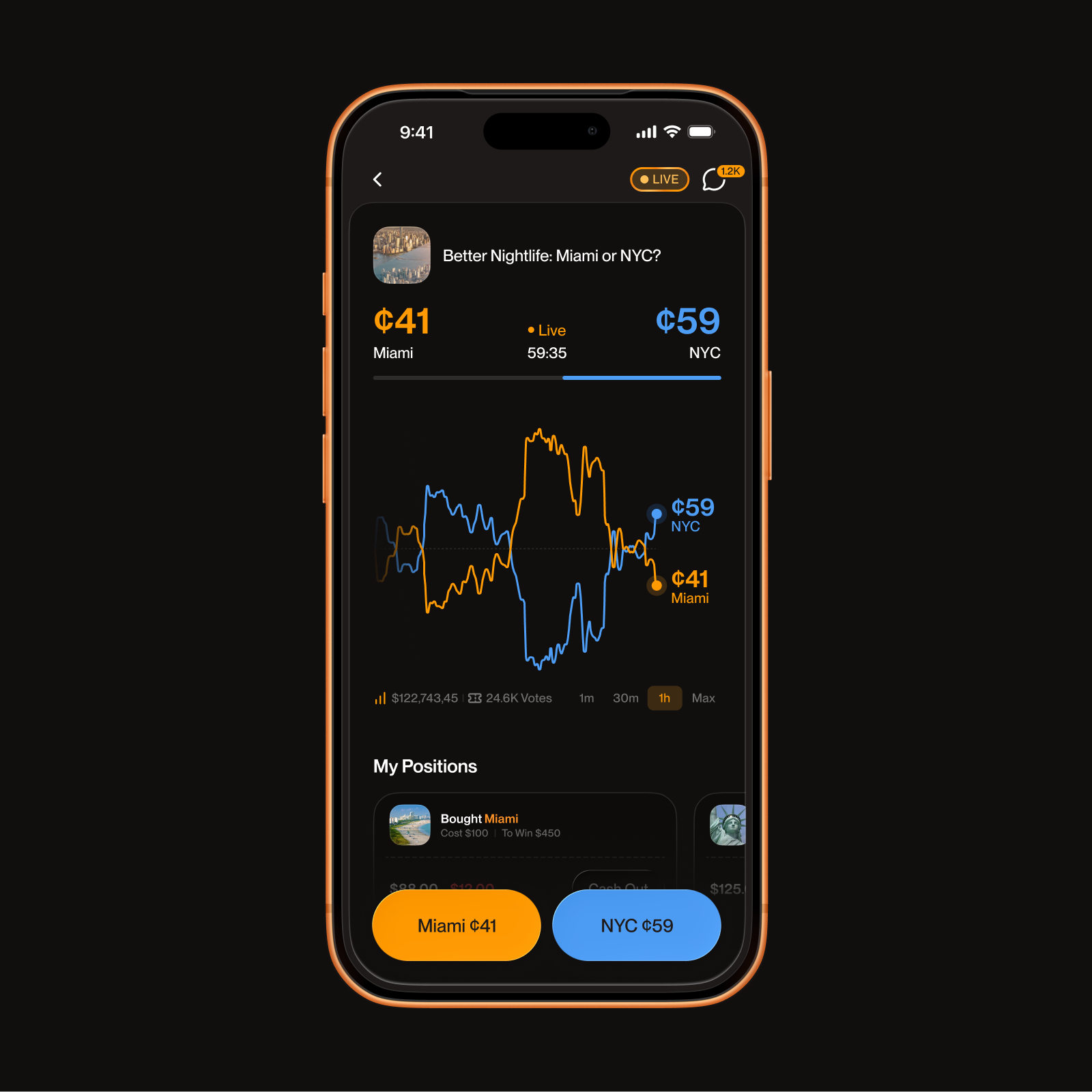 Fact Machine interface on an iPhone